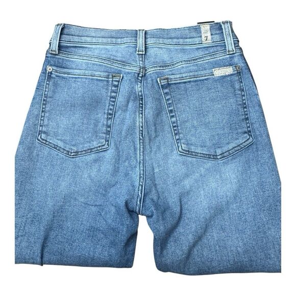 7 For All Mankind High Waist Ankle Gwenevere Skinny Jeans Side Stripe Size 28 - Picture 11 of 16